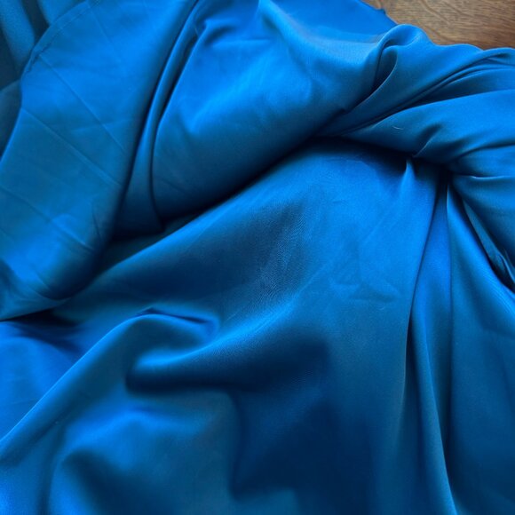 Teal Asymetrical Dress with Lace Up Back Ribbons - S - Picture 9 of 10